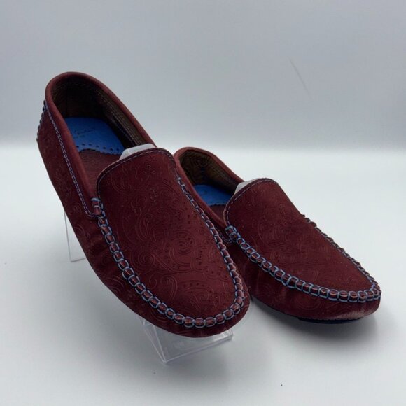 Robert Graham Other - Robert Graham Verrazano Maroon Red Leather Loafer Slip On Made in Brazil Size 10